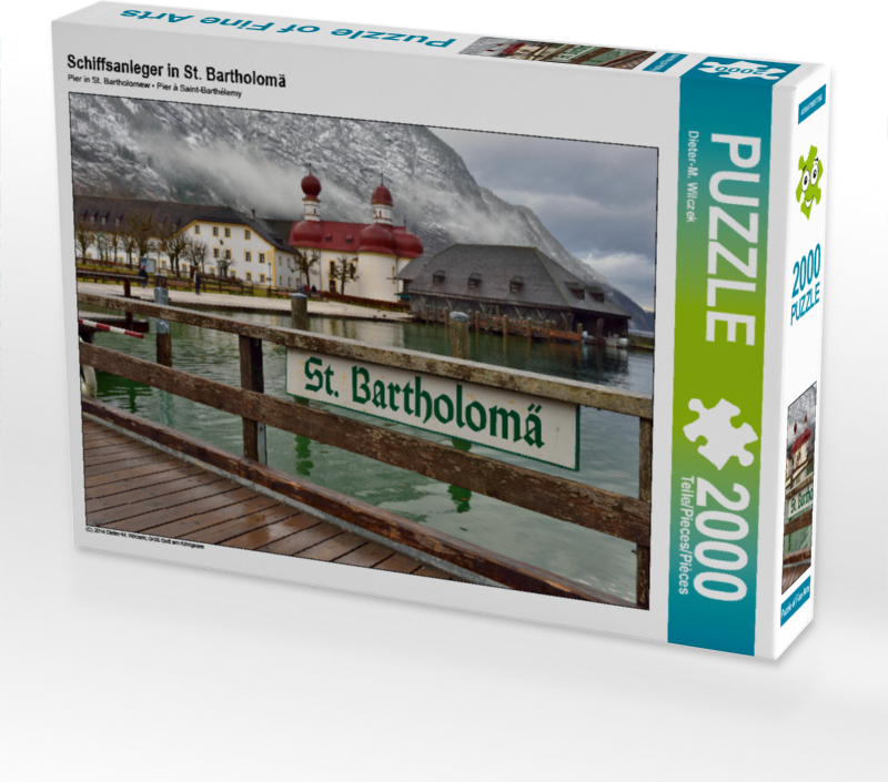 CALVENDO Puzzle Schiffsanleger in St. Bartholomä 2000 Teile Puzzle quer | 2000 Teile Lege-Größe 90x67cm Foto-Puzzle für glückliche Stunden