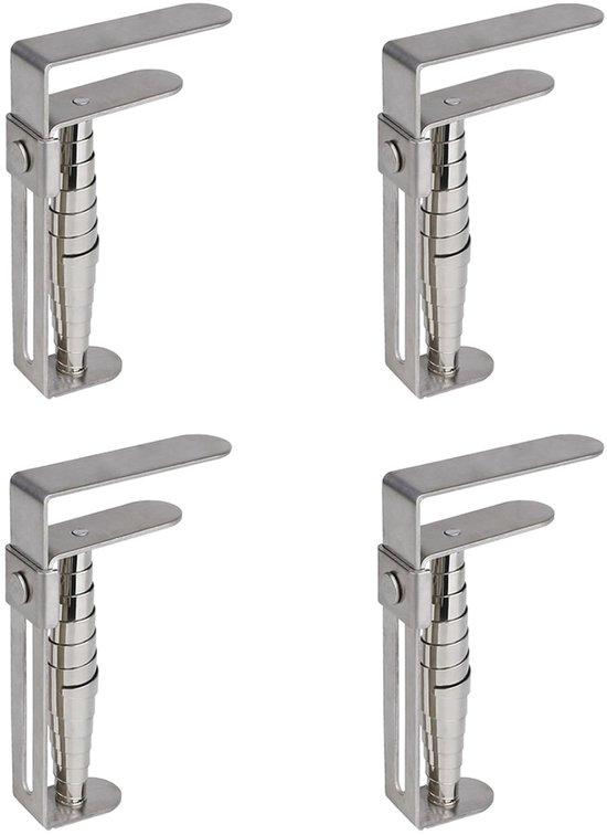 OEM Stahlklammern 4er Pack, 9,5x5 cm, Tischklammern für Gartentische, Tischhalterungen für Draußen, Stahlklammern für dicke Tische, Frühjahrstischklammern 2026