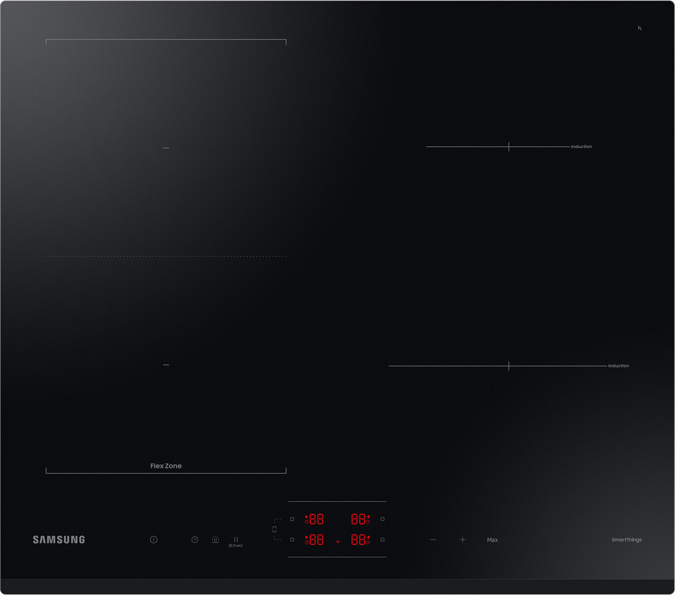 Samsung NZ64B5045GK Vstavaná indukčná varná doska, 60 cm, 4 horáky, čierna