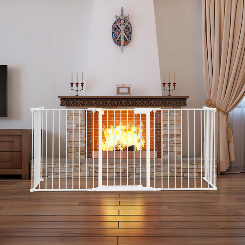Clanmacy Kaminschutzgitter Absperrgitter Türschutzgitter Kinderschutzgitter Weiß RL-HG9161-1-GDh