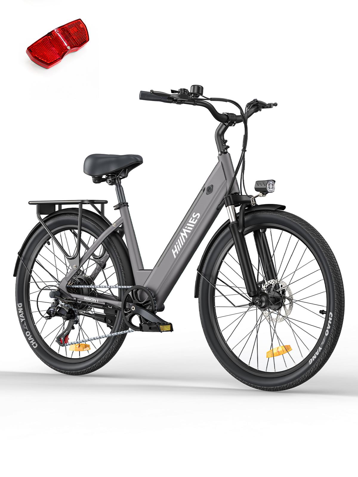 HillMiles E Bike, mestský elektrobicykel a E-Hollandbike s 36V 13Ah batériou do 80-100km, SHIMANO 7-rýchlostný, 250w motor a 25km/h, IP65 vodotesný, MileCity1