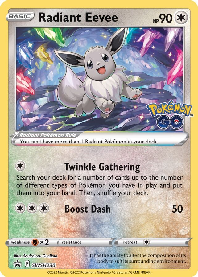The Pokemon Company Radiant Eevee English Sword & Shield Promo SWSH230 Trading Cards Pokemon Single Cards