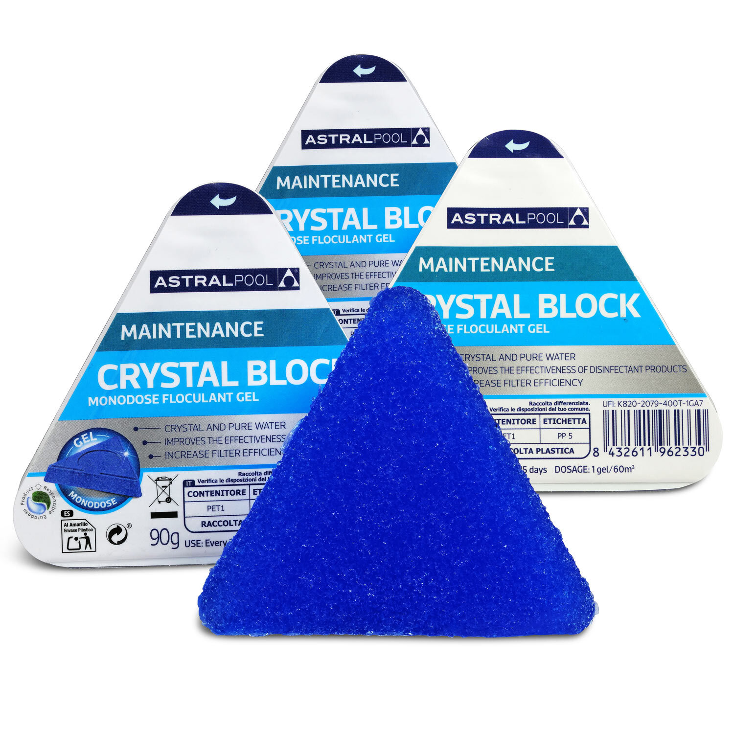 Astralpool Crystal Block Flockungsmittel (Gel) 3 Stk. 67558-03