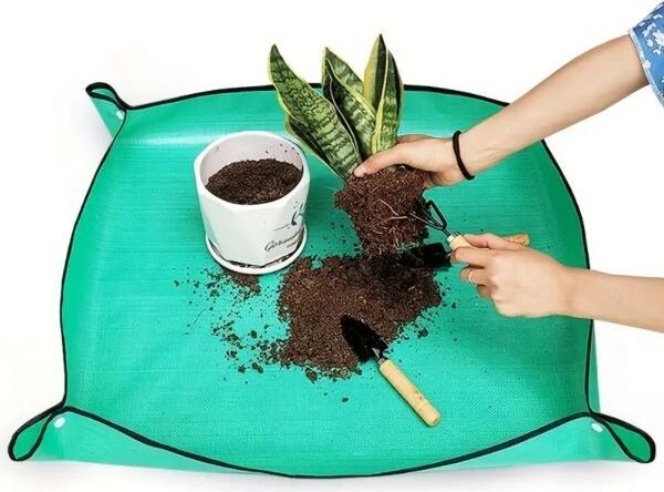 Tapis De Rempotage 100x150 Cm Imperméable - Bords Surélevés - Pliable - Pour Jardinage Intérieur/extérieur