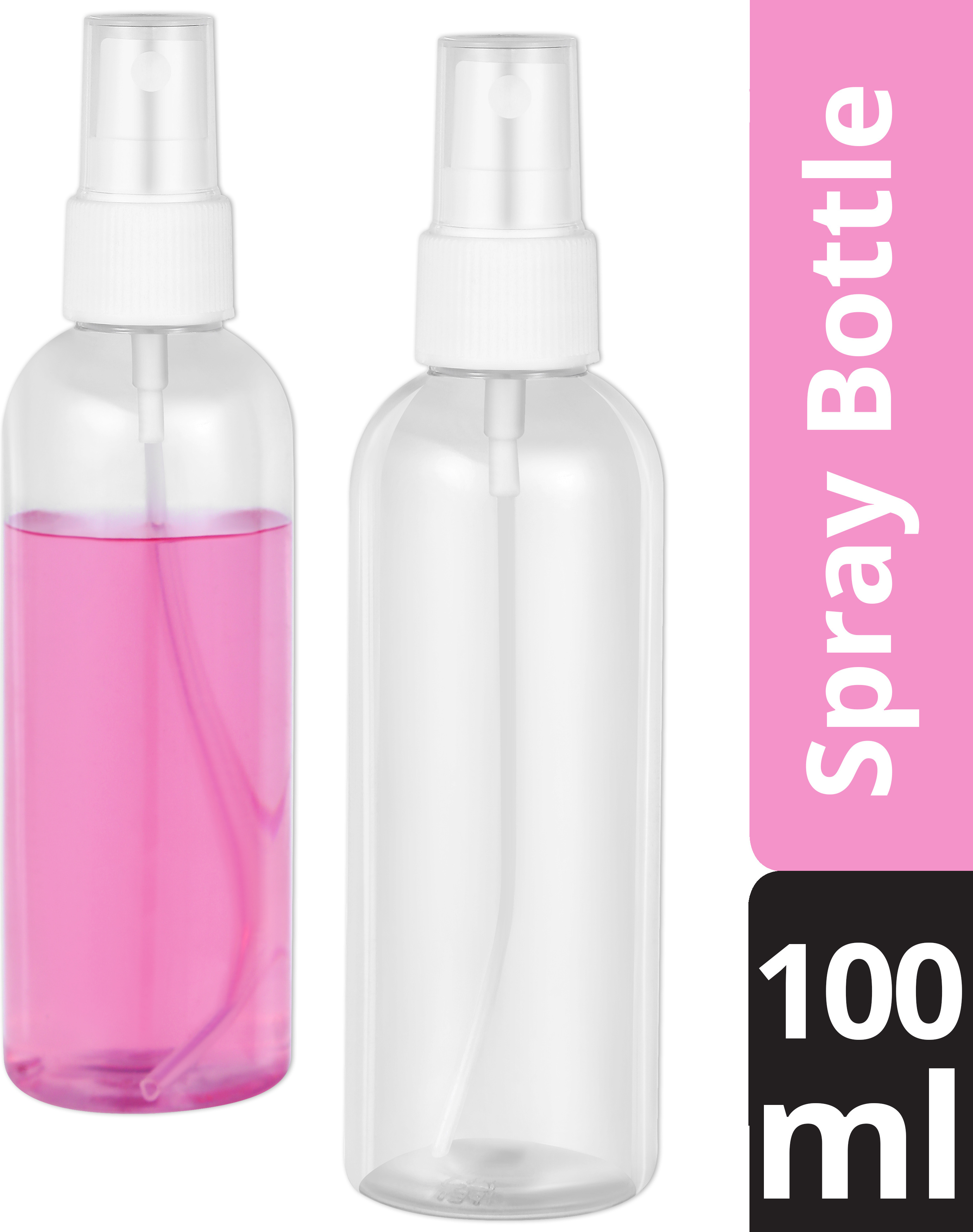 2x Bernsteinfarbene Sprühflaschen Aus Glas – 100 Ml, Nachfüllbar, Feiner Zerstäuber, Reisegröße