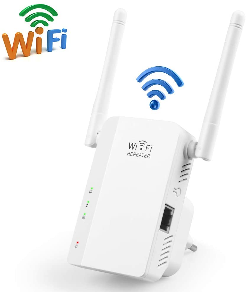 INMUA WLAN Repeater Weiß AC1200 Dualband WLAN Verstärker für Steckdose,WiFi Repeater mit LAN Anschluss kompatibel zu Allen WLAN Geräten
