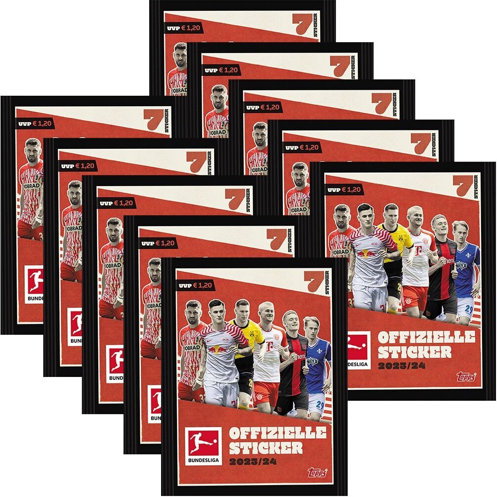 Topps Bundesliga Sammelsticker 2023/24 - 10 Tüten