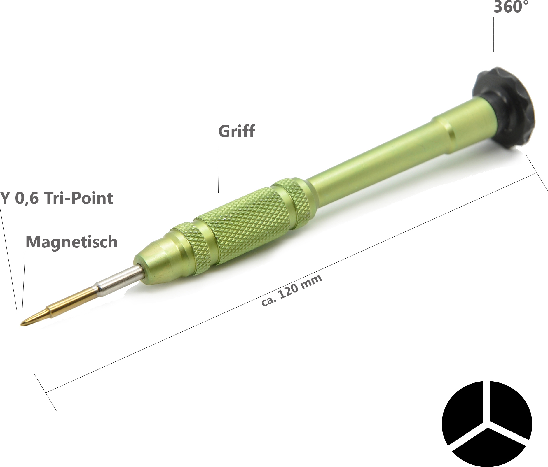 phonemeister Tri Point Profi Schraubenzieher iPhone X XS MAX XR 8 7 11 12 Plus Samsung Gear Grün Y000