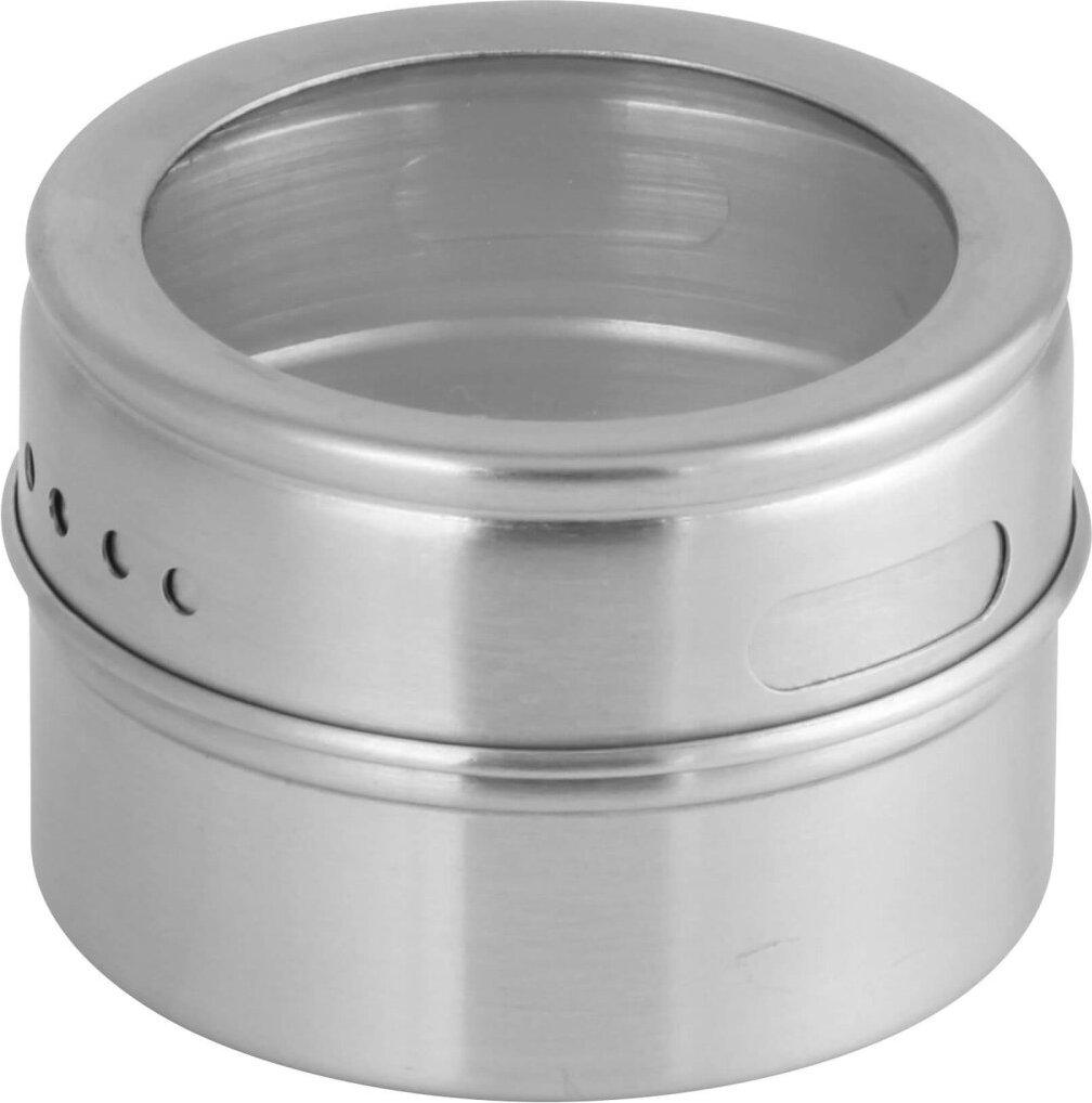 Fackelmann Magnetische Gewürzdose, Vorratsdose mit Streuöffnungen, Aufbewahrungsdose aus Edelstahl (Farbe: Silber/Transparent) 42121