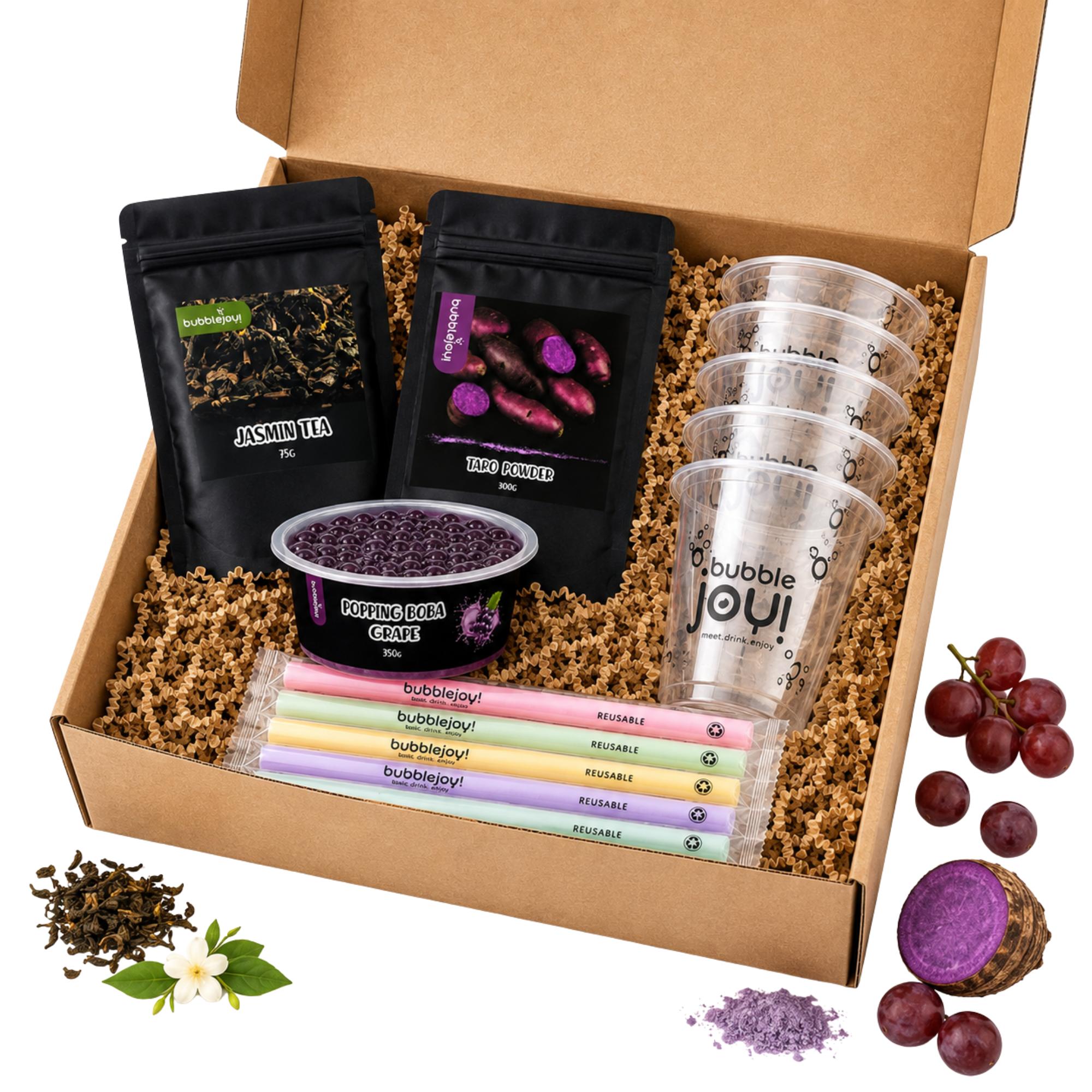 Bubble Tea Set Jasmintee Taro Popping Boba Wiederverwendbar BubbleJoy DIY Box Milchtee BBJ-DIY-MST