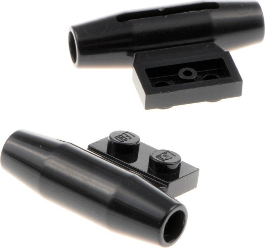 2x Lego Turbine 1x2 schwarz Antrieb Triebwerk Düse Schlitz und Achs Halter 98302