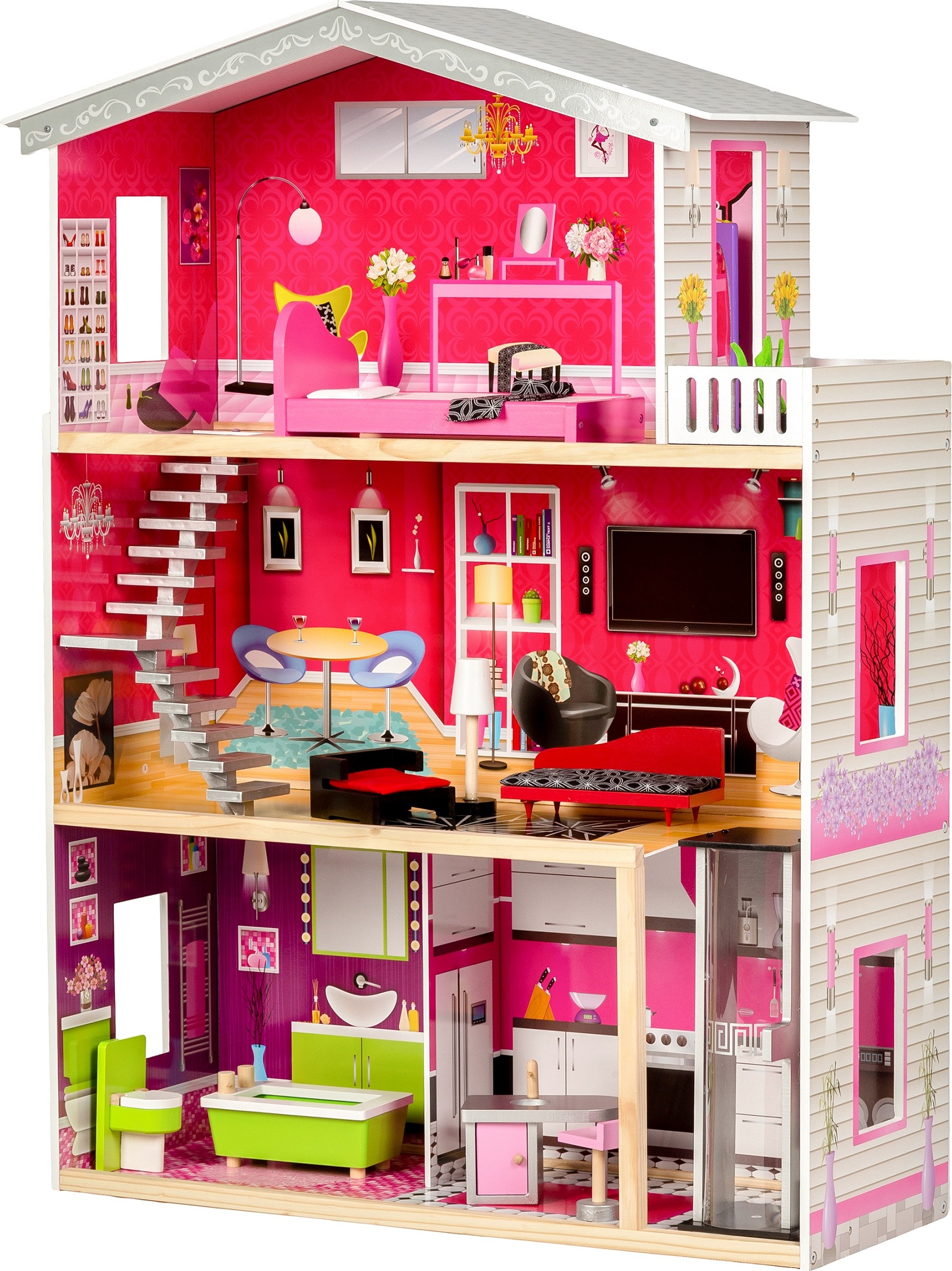 Puppenhaus Ecotoys Malibu Residenz aus Holz