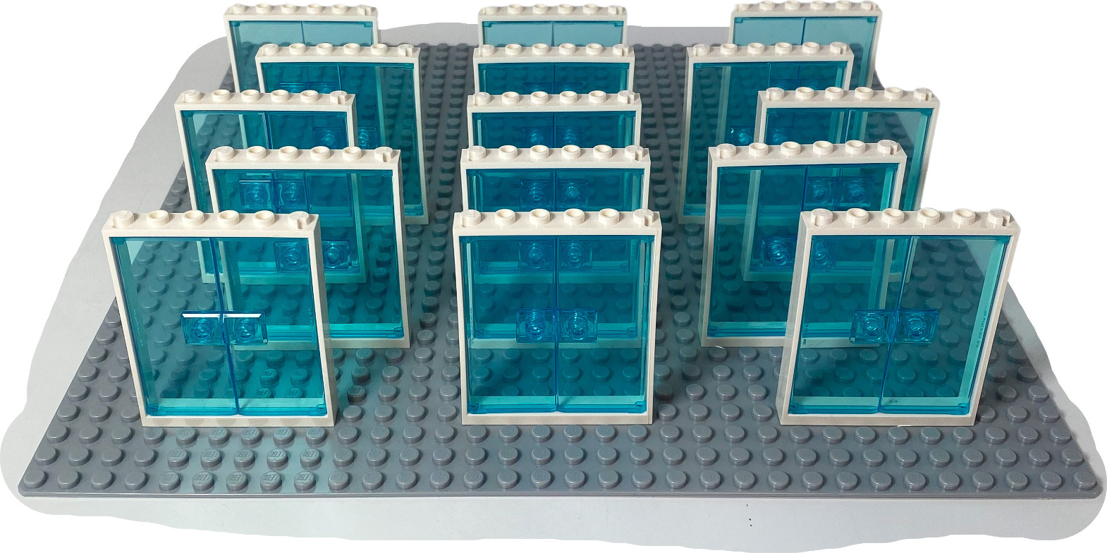 LEGO® 1x6x6 Dvere Svetlomodrý a biely rám pre dom, stavebnice - 80683 NOVINKA! Množstvo 25x