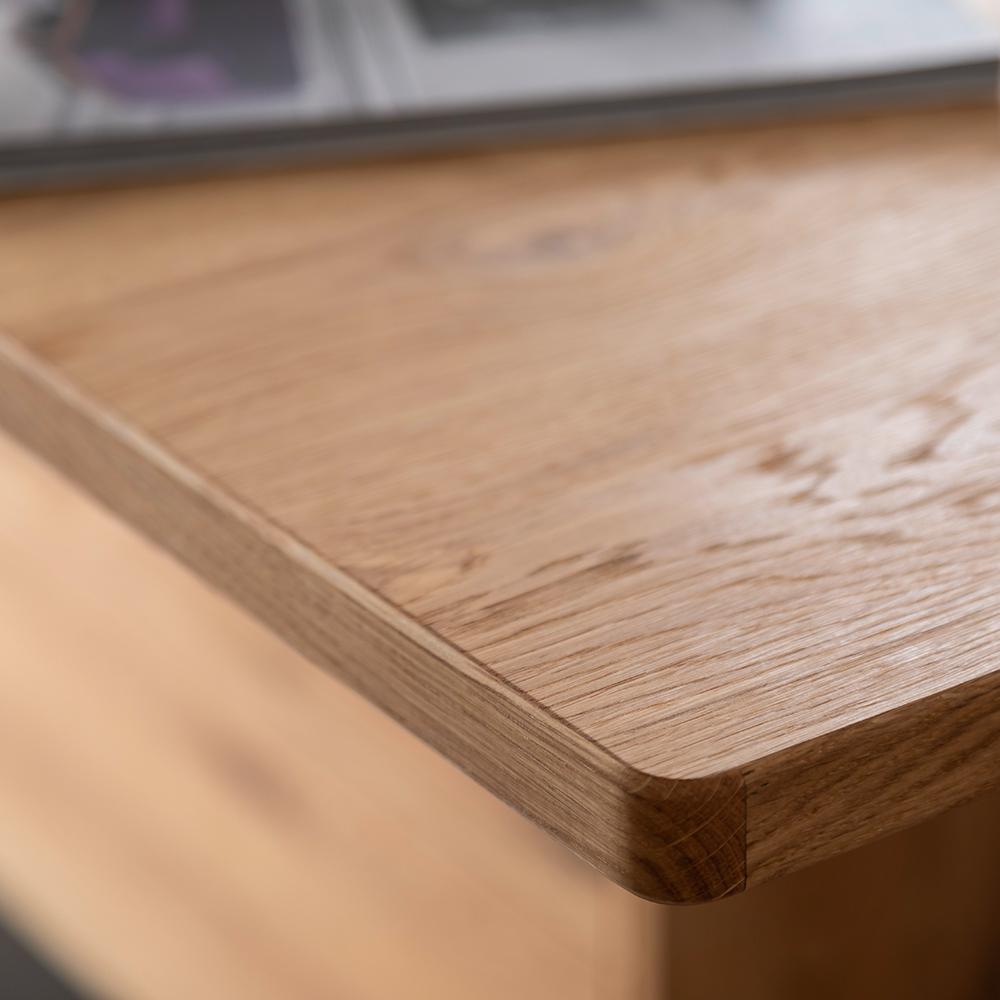 Wohnzimmer Couchtisch mit 110 cm Breite in Eiche teilmassiv mit anthrazit - VELJE-05