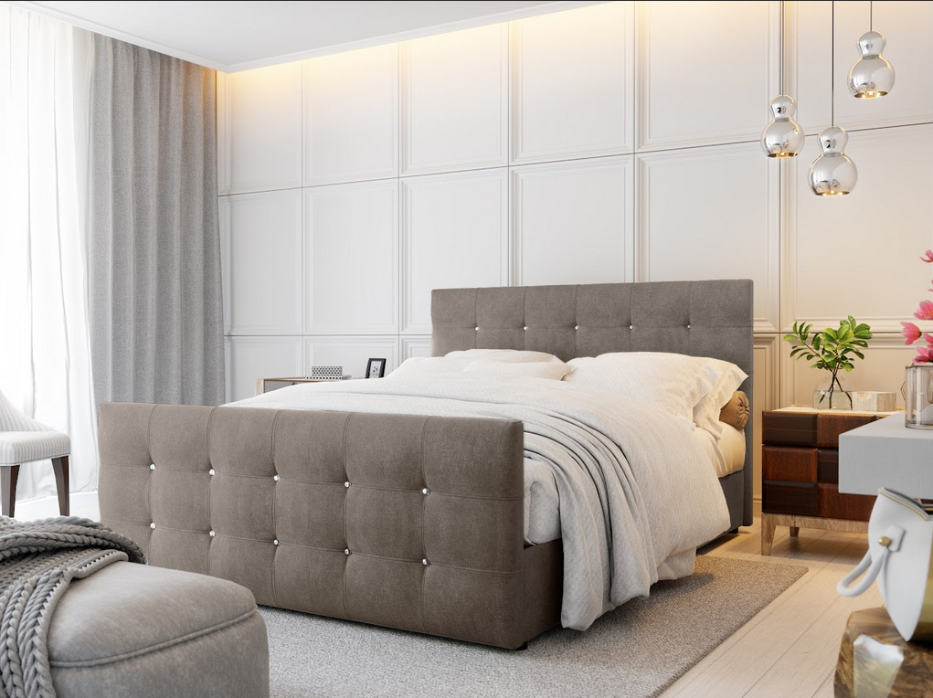 Manželská posteľ KAUR 2 - 140x200, svetlo hnedá