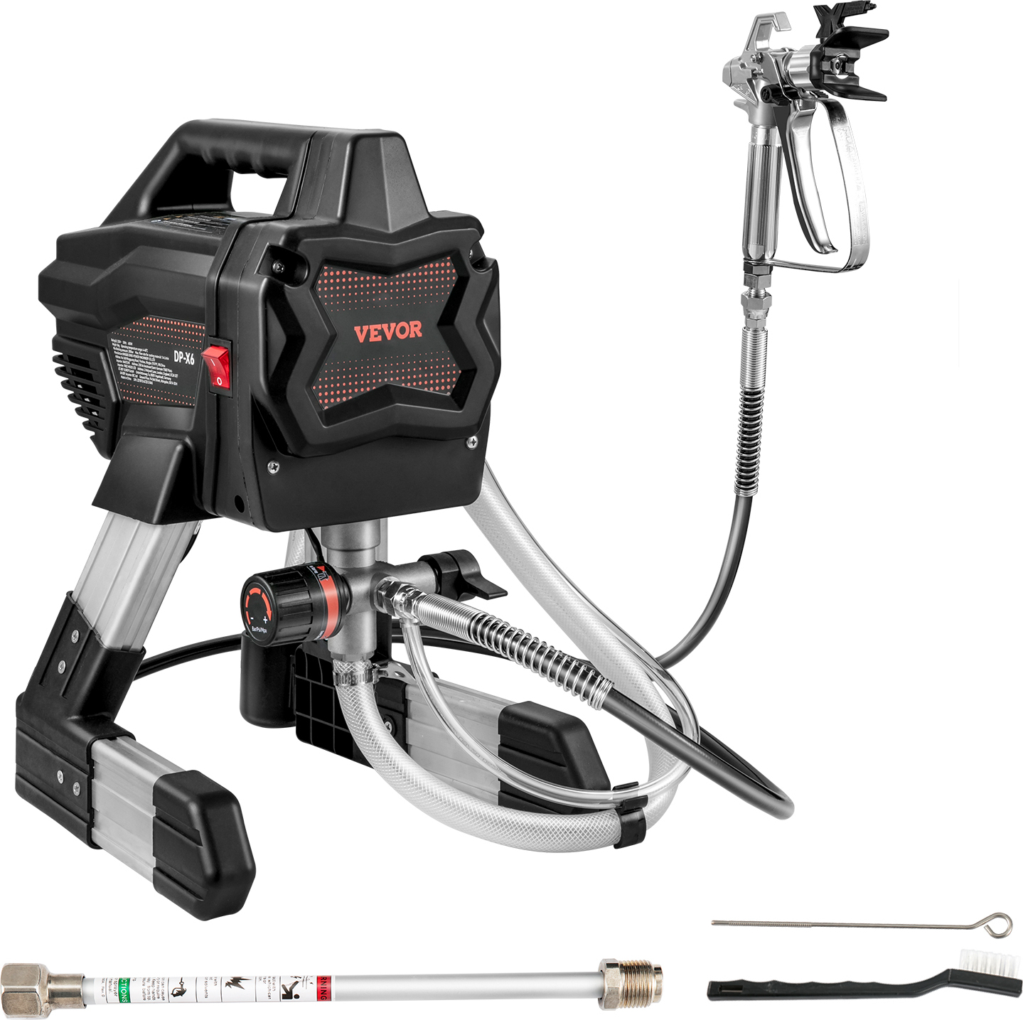 VEVOR Airless Farbsprühsystem Airless Spritzgerät 1,1 L/min 650 W, Airless Farbsprühgerät 34 x 27 x 41 cm DIY Hochdruck Farbsprühsystem Tragbares Farbsprühgerät Farbspritzer Farbsprühsystem 70376-0