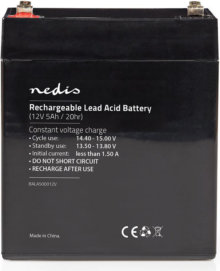 Nedis Wiederaufladbare Blei-Säure-Batterie - Lead-Acid - Wiederaufladbar - 12 V - 5000 mAh BALA500012V