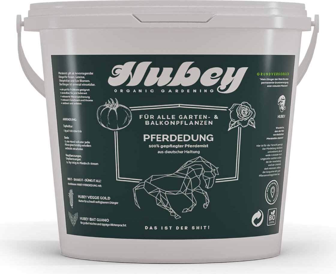 hubey organic gardening Hubey Pferdedung 1 Kilo biologischer Naturdünger Universaldünger und Bodenverbesserer 555661