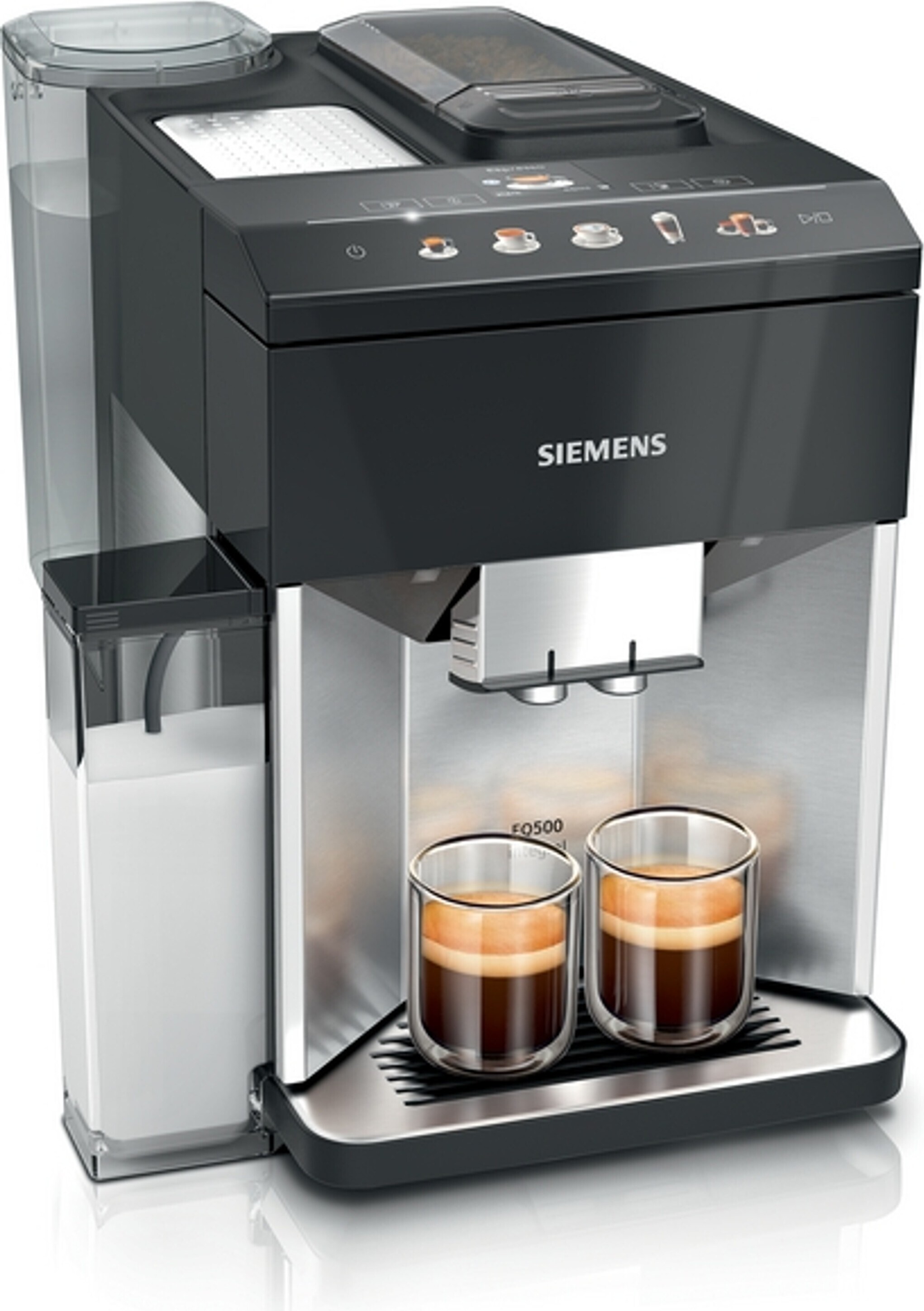 Siemens EQ.500 TQ517D03, Espresso kávovar, 1,9 L, Kávové zrná, Vstavaný mlynček, 1500 W, Čierna, Nerezová oceľ