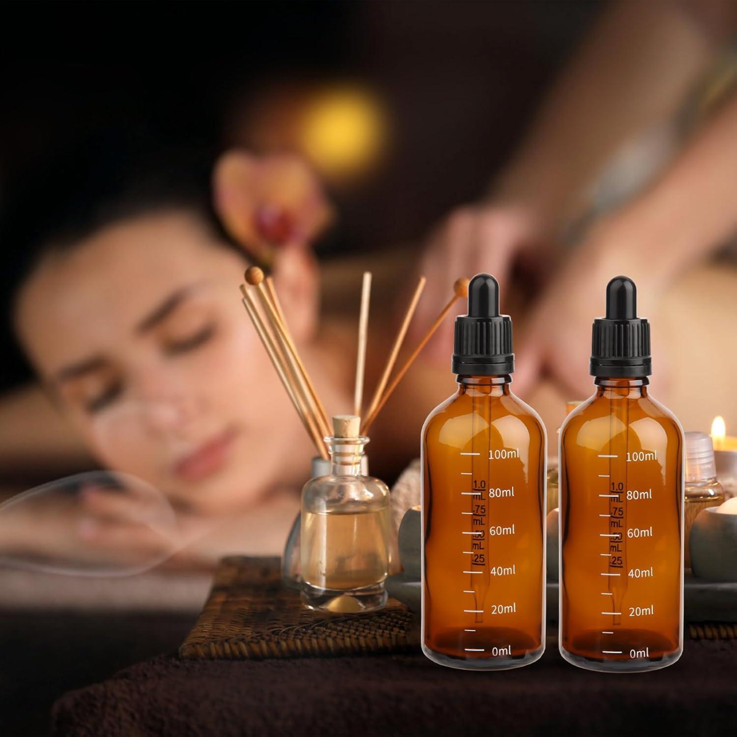 Markenlos Gegradueerde Druppelflessenset - 8 Stuks - Bruin Glas - 100 ml