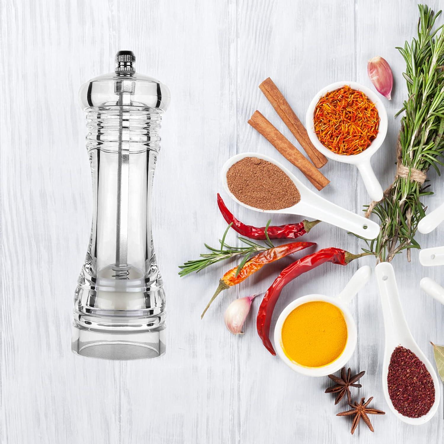 Markenlos Wiederbefüllbare Pfeffer- und Salzmühle - Keramisches Mahlwerk - Verstellbare Grobheit - Salzstreuer - Kräutermühle - Einstellbares Grobheitsmechanismus - Farbige Boxverpackung - Gewürze - Pfeffer