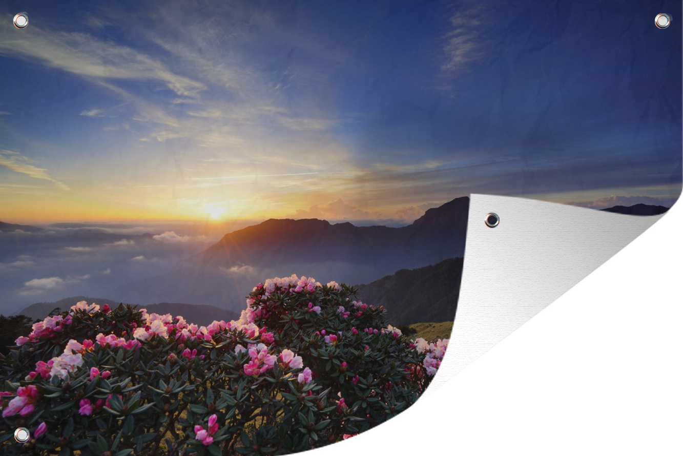 MuchoWow® 120x80 cm Outdoor-Poster Gartendeko Sichtschutz Garten Poster für den Garten Azaleen in Gebirgsregionen 133|38233245