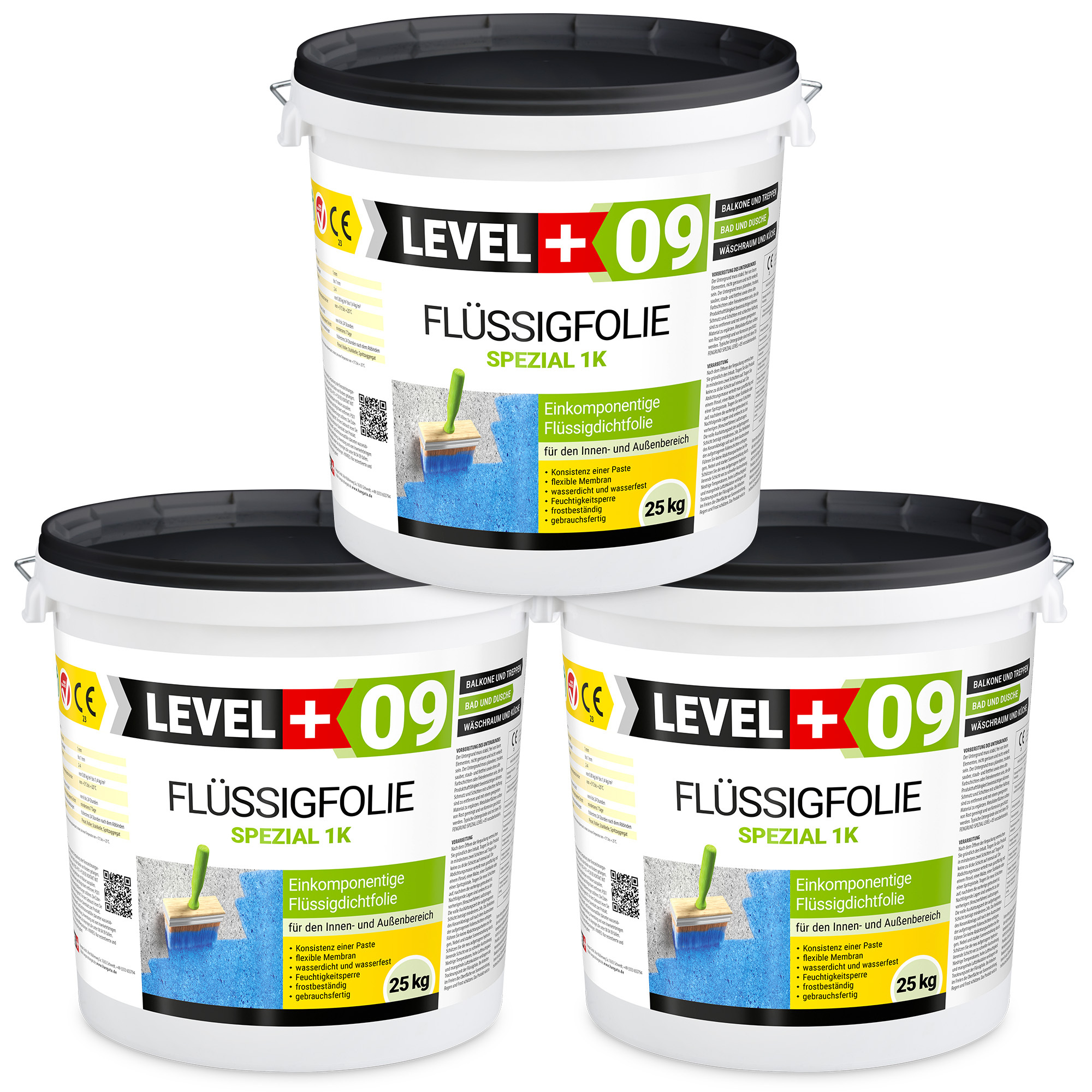 Dichtfolie 75kg Flüssigfolie Bad und Balkon Abdichtung Wasserdicht LEVEL+ RM09 Image