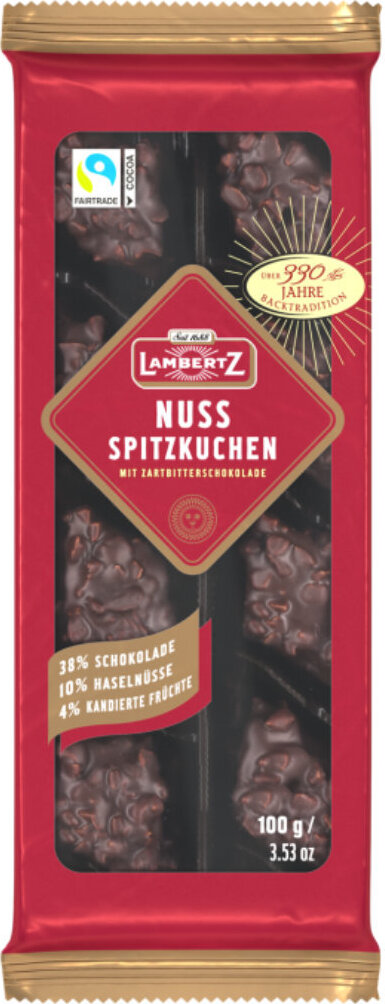 Henry Lambertz GmbH & Co. KG Lambertz Nuss Spitzkuchen Zartbitter mit kandierten Früchten 100g 62577