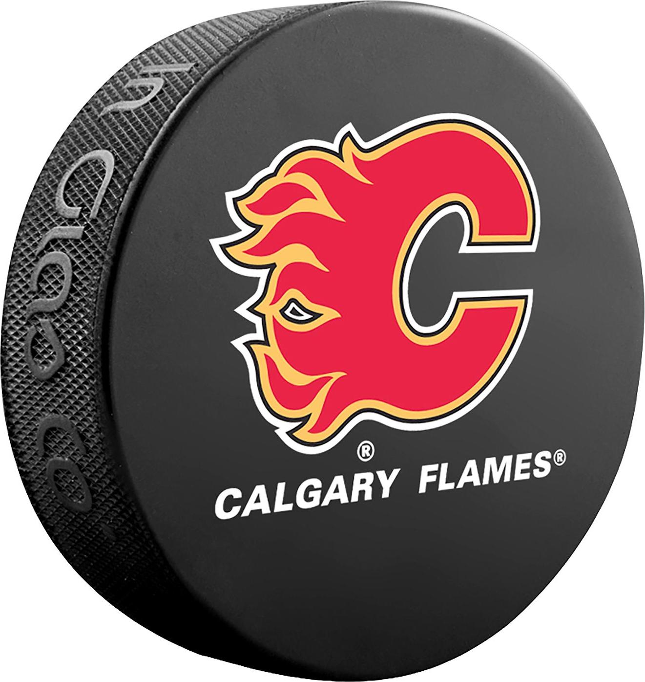 Inglasco NHL Eishockey-Puck Calgary Flames – Offizielles Lizenzprodukt für Eishockey-Fans 65026