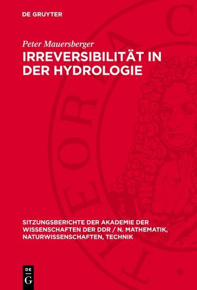 De Gruyter, De Gruyter Irreversibilität in der Hydrologie