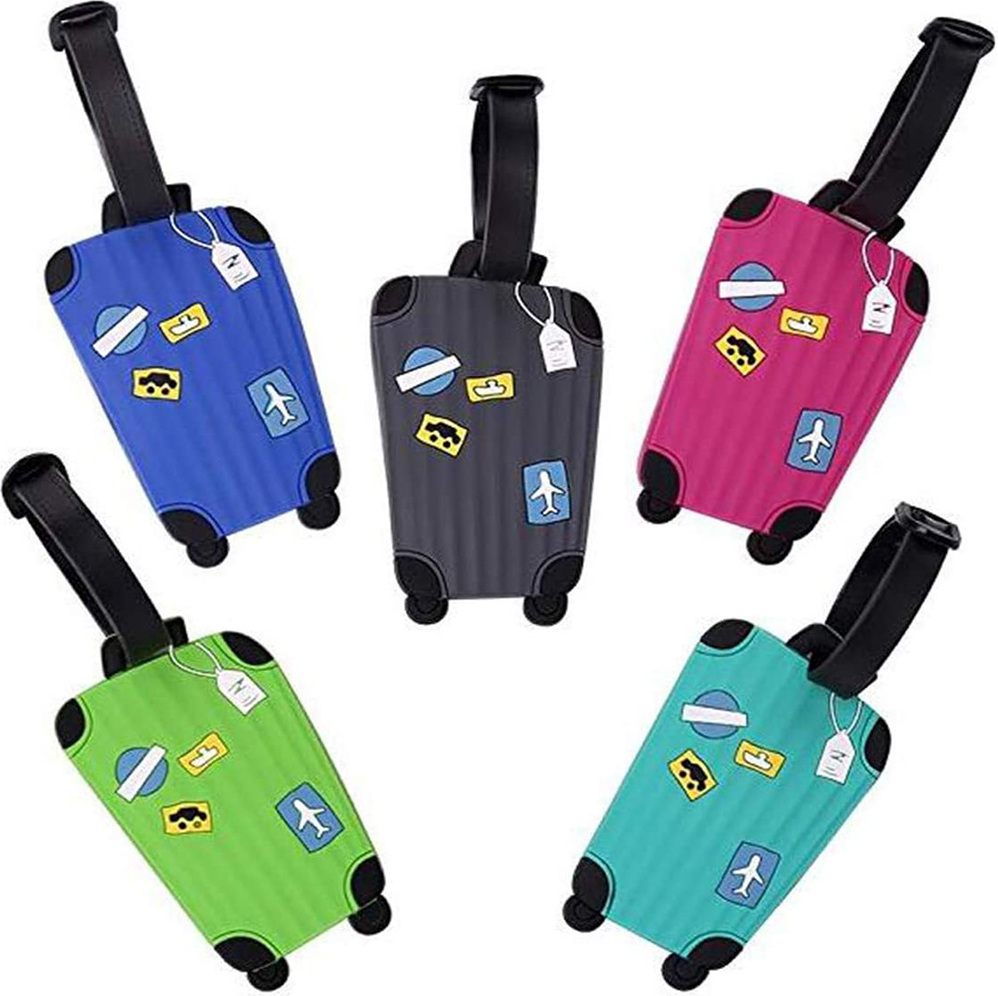 Jormftte 5er Pack Gepäckanhänger Reisegepäckanhänger Kofferanhänger Bunte Kofferanhänger aus Silikon zur Vermeidung von Gepäckverlust KAU-HT-CPK-PH-20250429-50