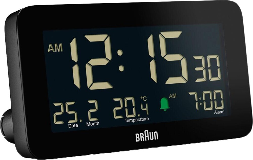 Braun BC10B Digitaler Quarzwecker mit präzisem Quarzwerk, viereckig, schwarz