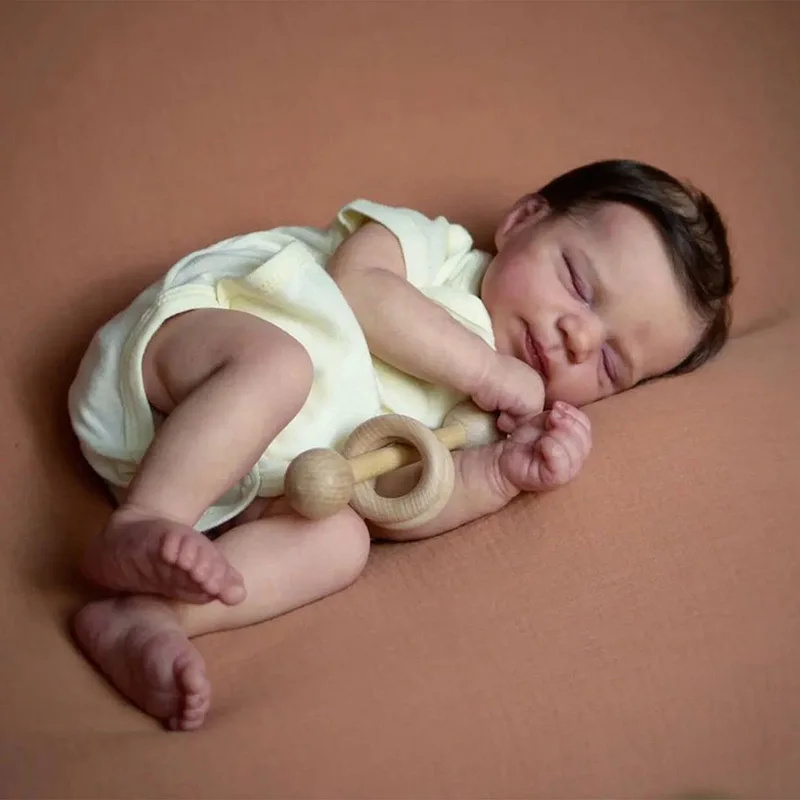 mc star 48 Cm, Bereits Bemalt Und Fertig, Wiedergeborene Schlafende Babypuppe, Lebensechte, Weiche 3D-Haut, Handwurzelhaar Sichtbar