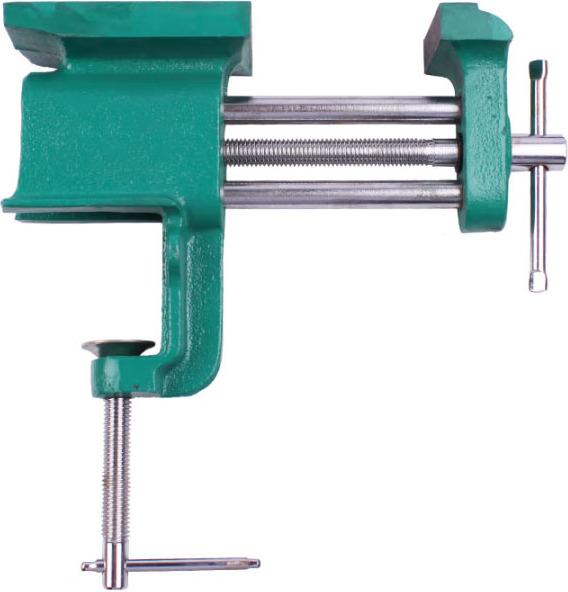 Zimtky Schraubstock 65 mm, Universal Tischschraubstock Tragbar Bankklemme mit Amboss und Achse Fixieren von Werkstück für Holzbearbeitung Metallbearbeitung Schneidleitung, Armee Grün Z250522JD14