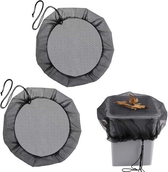 OEM 2 Stuks Regentonnet 60 cm Durchmesser Beschermnet mit Zugband für Gartenbeschäftigung, schützt gegen Blätter und Mückenlarven, schwarz 2026