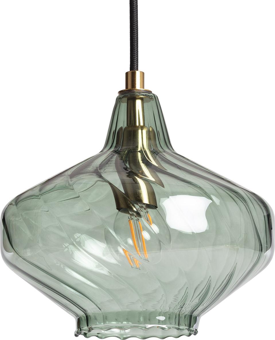 LEDKIA Pendelleuchte Glas Blas Olivengrün