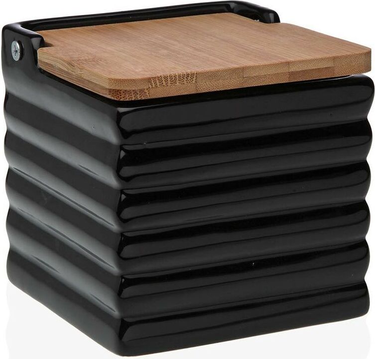 Salière avec couvercle versa céramique dolomite fleurs 12,2 x 11,5 x 12