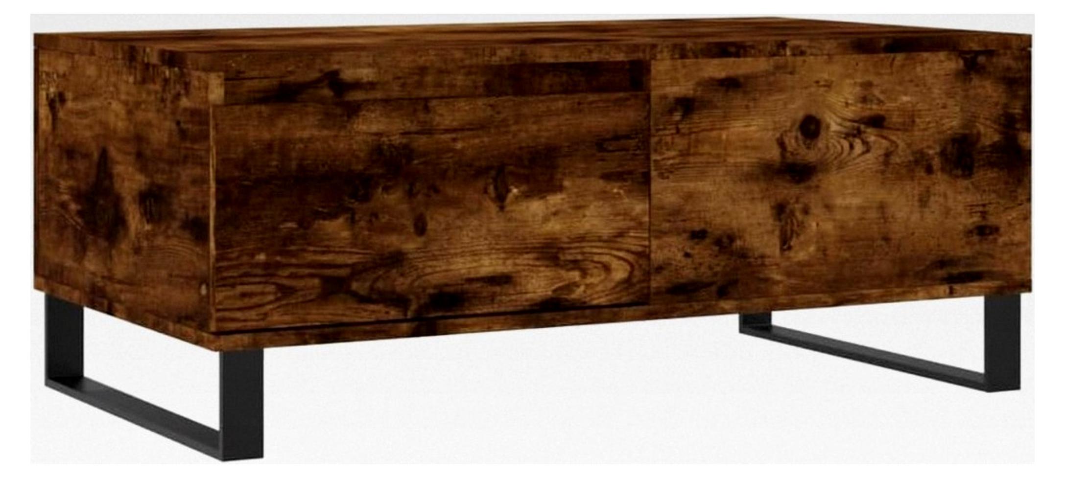Markenlos Couchtisch aus Raucheiche, 90 x 50 x 36,5 cm