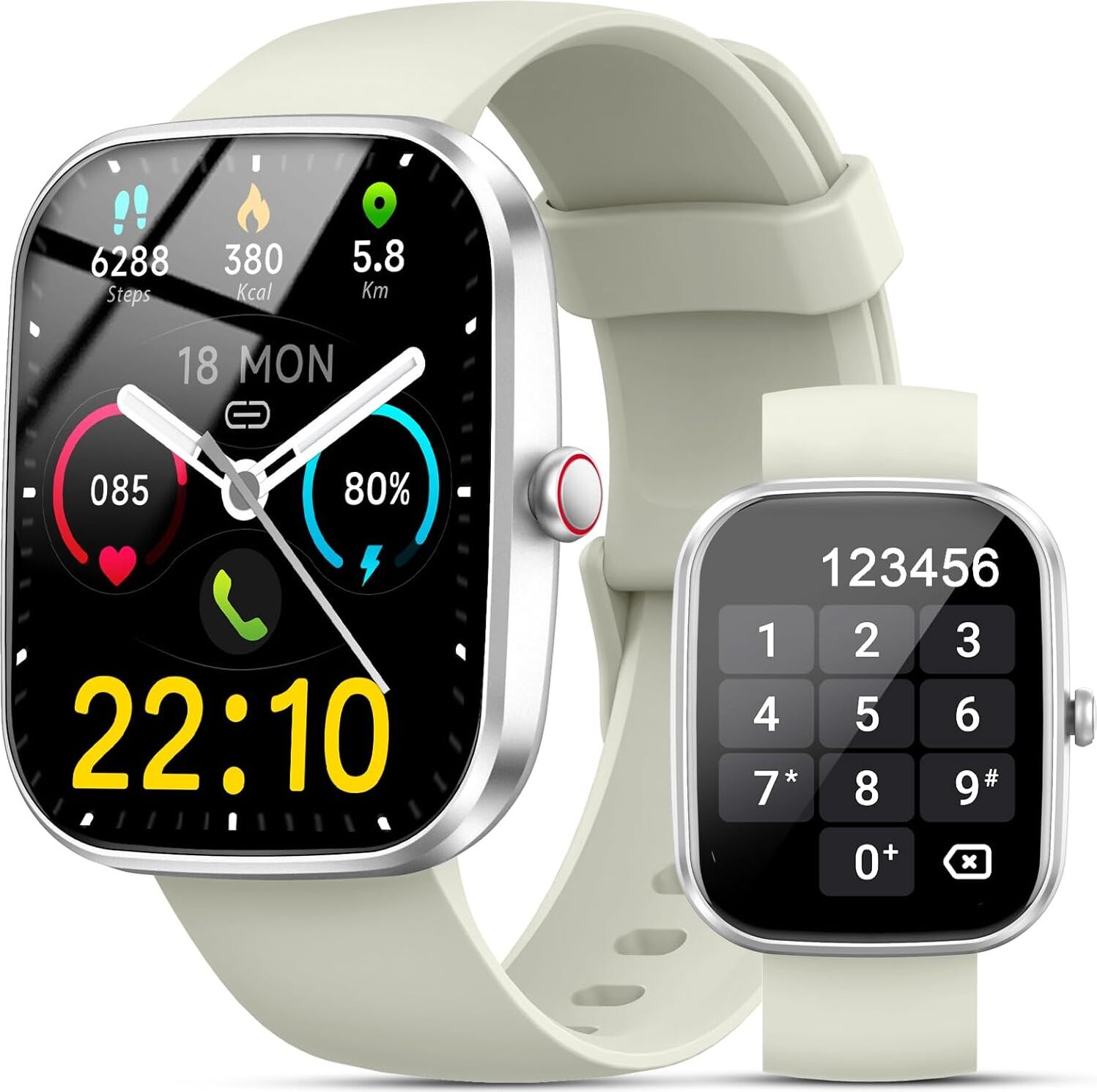 Fempoin Damen Herren Smartwatch mit Telefonfunktion Pulsmesser/Schlafmonitor Fitnesstracker Schrittzähler Fitness