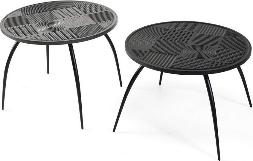 Wohnzimmer 2x Couchtische Rund Neu Schwarz JVmoebel