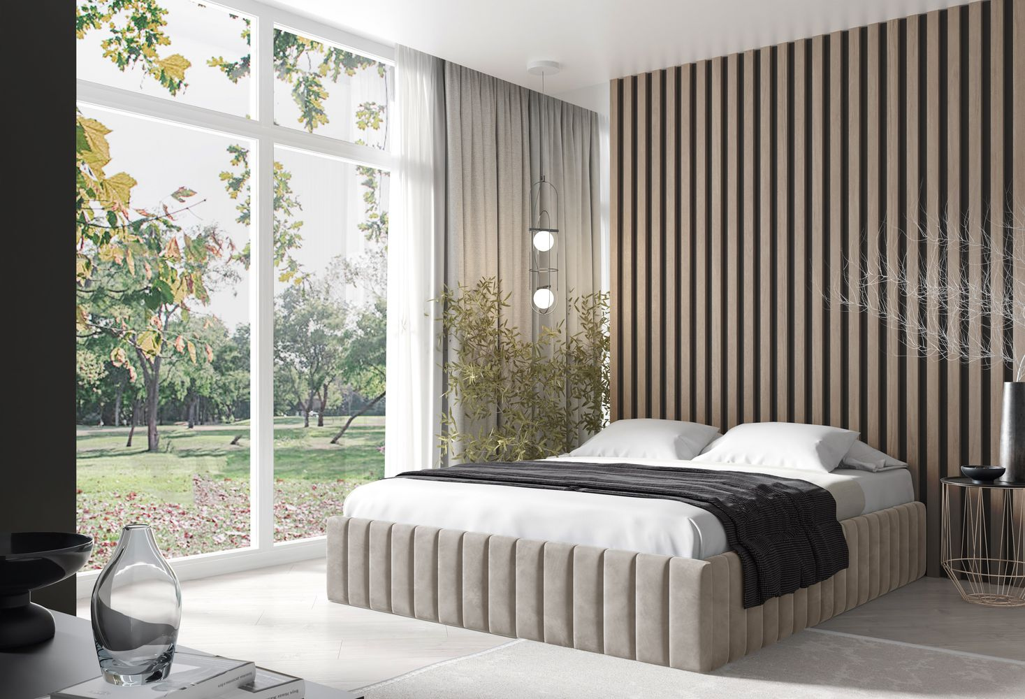 Čalúnená posteľ 120x200 NORIKO - béžová