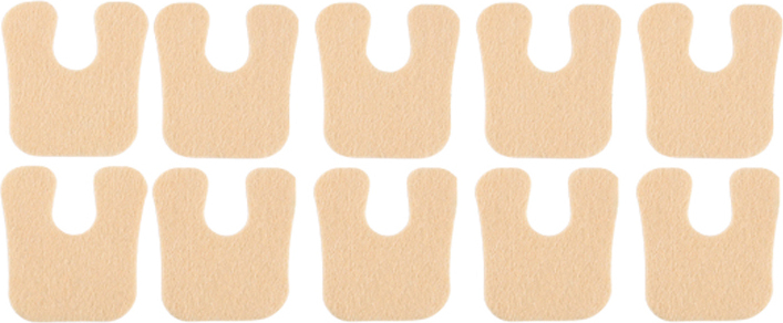 INF U-förmige Filz-Hornhautpolster-Fersenaufkleber – reduzieren Fuß- und Fersenschmerzen, 10 Packungen 297001