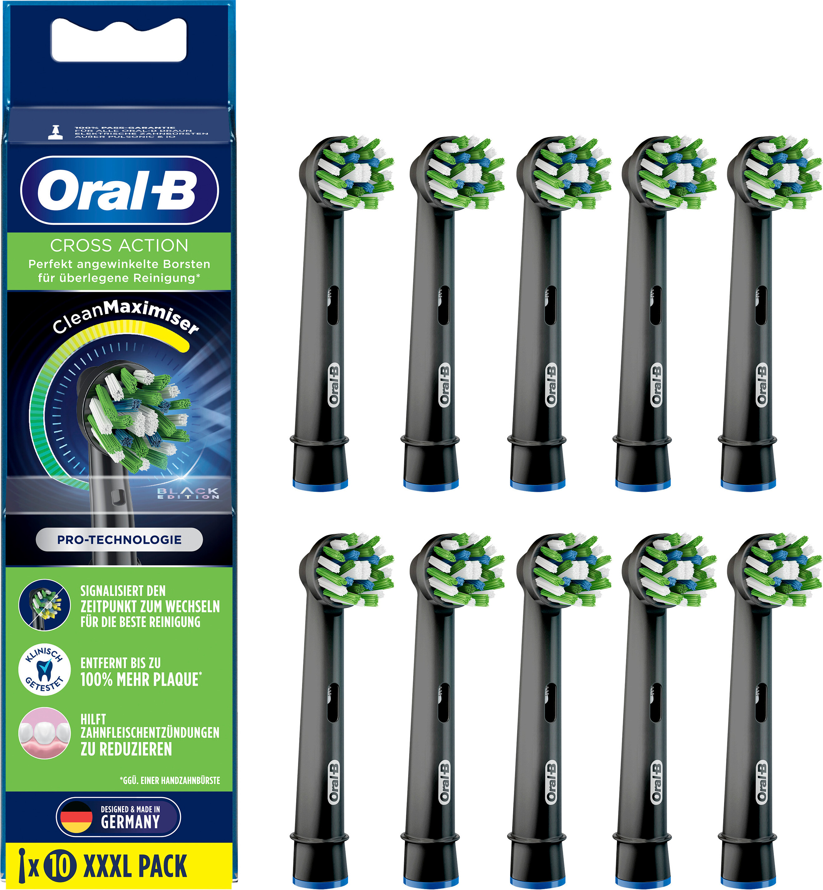 Braun Oral-B CrossAction CleanMaximiser Black Edition 10er, Aufsteckbürste Cross Action Cleanmaximiser 10 PACK