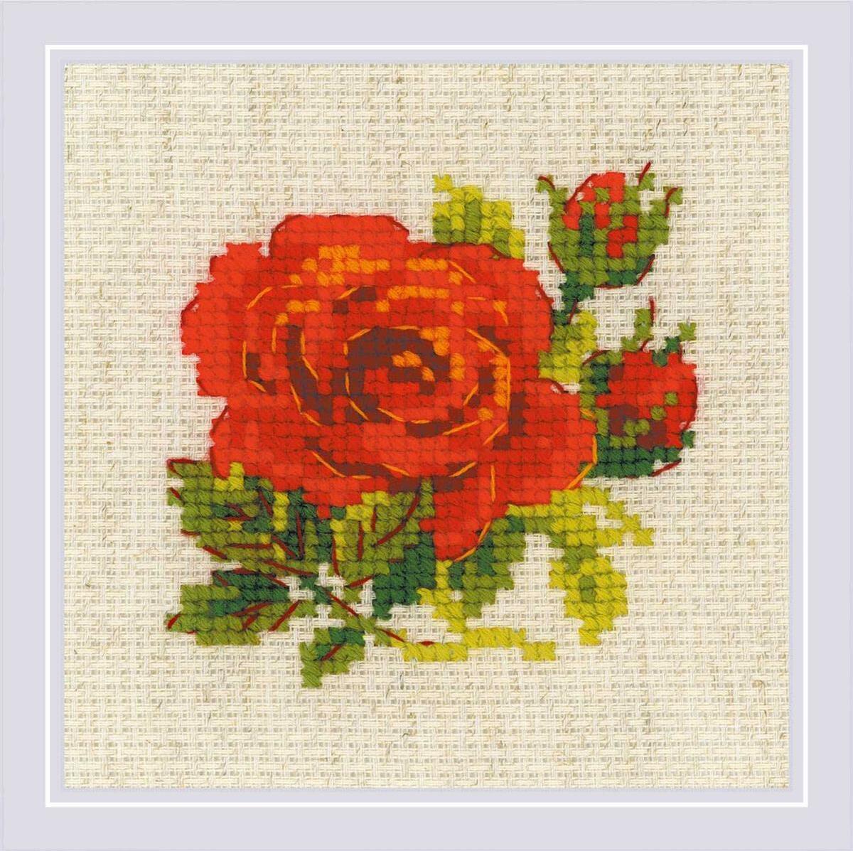 Riolis Kreuzstich-Stickset "Rote Rose" 1843