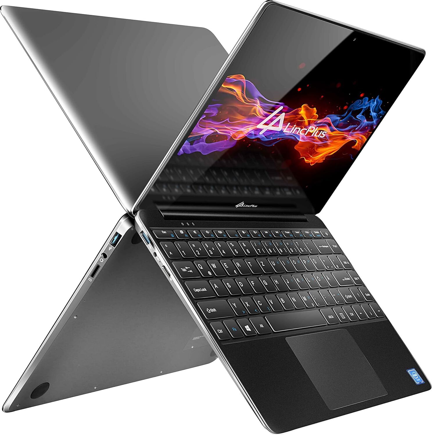 Lincplus P1 13,3-Zoll Full HD Ultrabook Laptop, Windows 10, Intel Celeron N4000, 4 GB RAM, 32 GB, EMMC (Upgradable Up 512 GB SSD) Lüfterlos kompakt