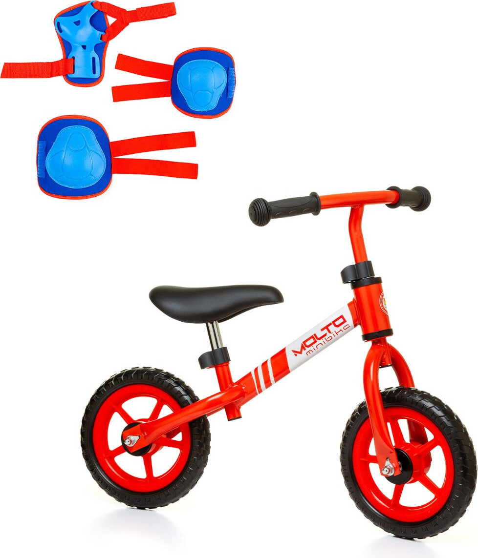 Molto Kinderlaufrad ohne Pedale Minibike Rot + Skating-Schutz Blau 24211/WEB2