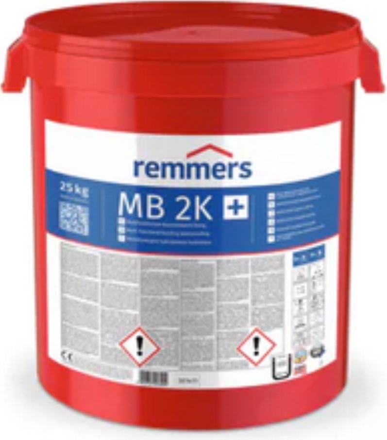 18 x Remmers Multi-Baudicht MB 2K Dichtungsschlämme Bitumendickbeschichtung 25 kg - Bauwerksabdichtung, flexibel, rissüberbrückend, mineralisch 301425
