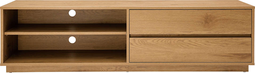 Miliboo - TV-Möbel mit hellem Holzfinish in Eiche 2 Schubladen L160 cm MADERO