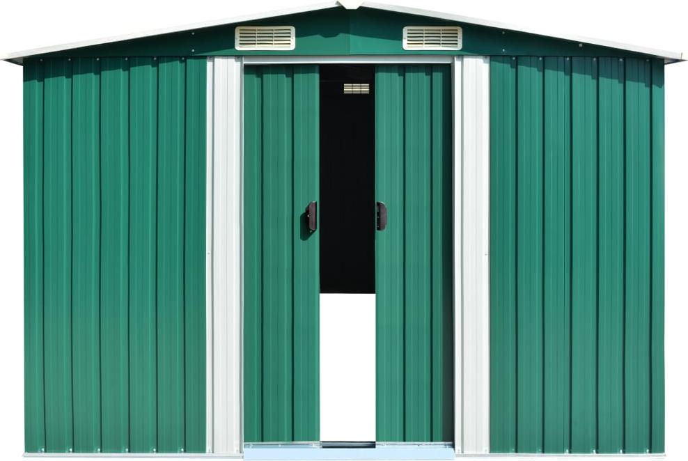 vidaXL Záhradný prístrešok zelený 257x990x181 cm Pozinkovaná oceľ