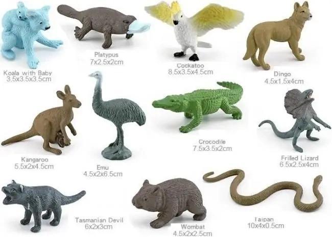 Set mit australischen Wildtieren – Merkpol
